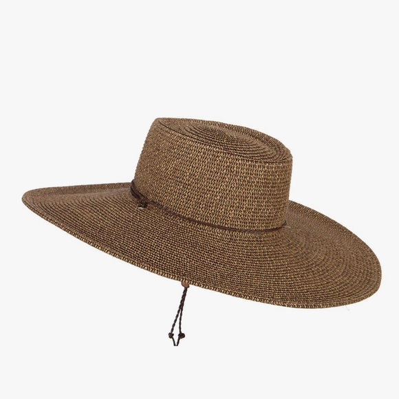 Brown Wide-Brimmed Straw Hat - Picture 2 of 5